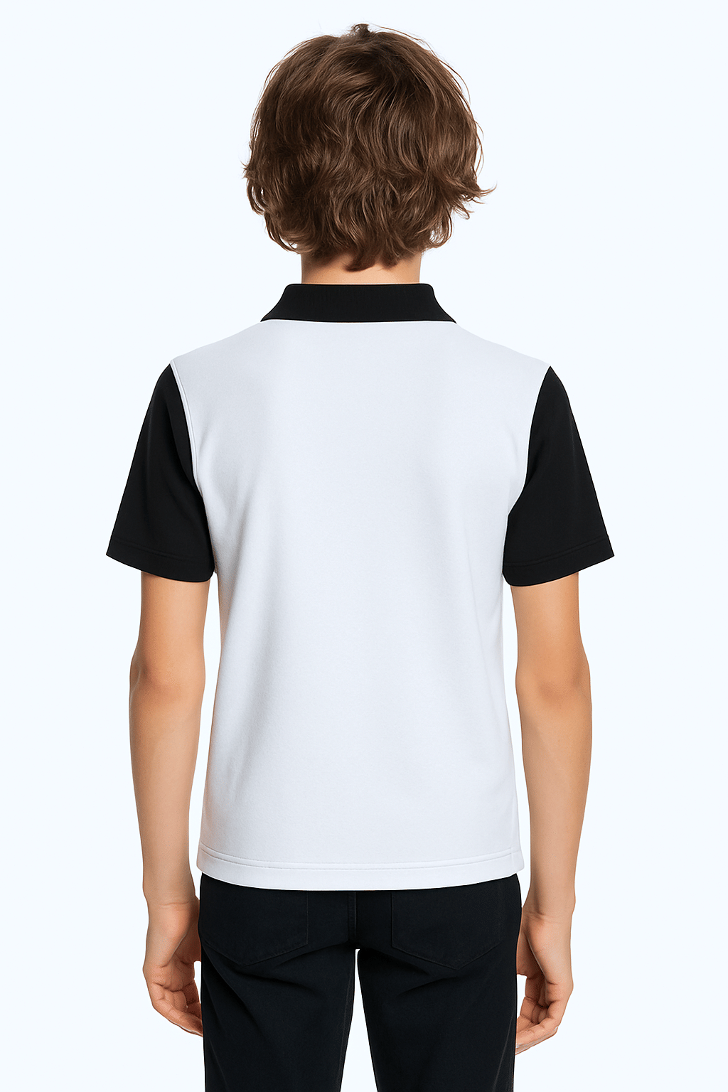 Try This Pack of 1 Boys Cotton Blend Polo T-Shirt ( Black ) - Image 3