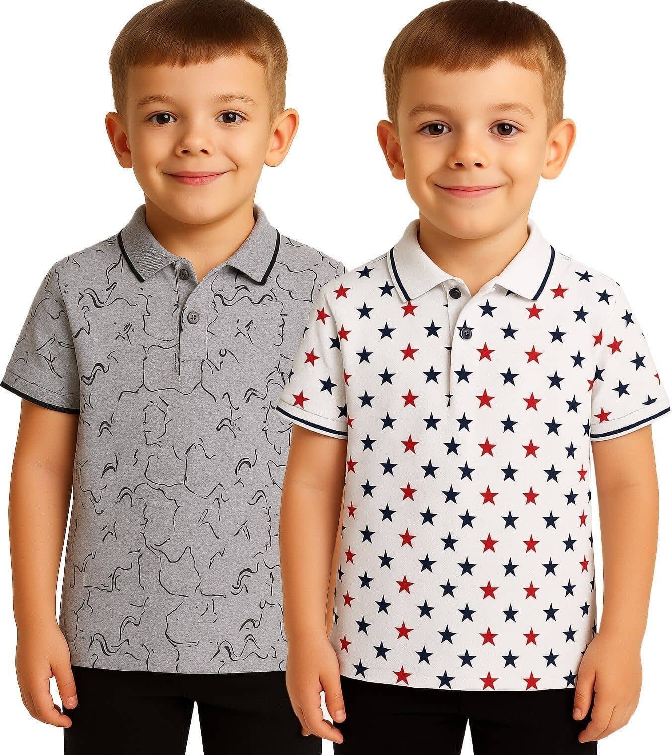 Utible Pack of 2 Boys Cotton Blend Polo T-Shirt ( Multicolor )