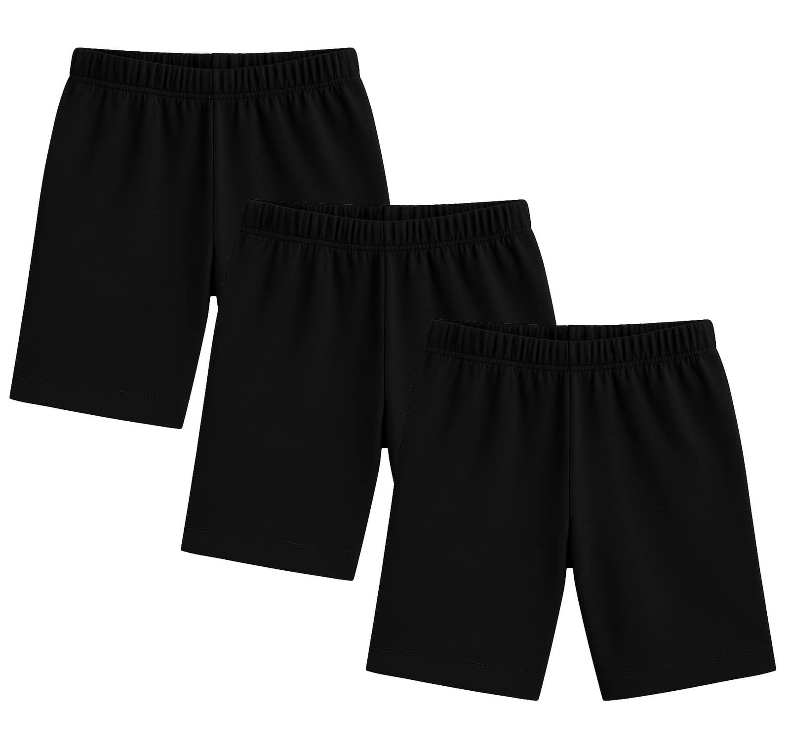 Utible Pack of 3 Girls Cotton Blend Shorts ( Black )