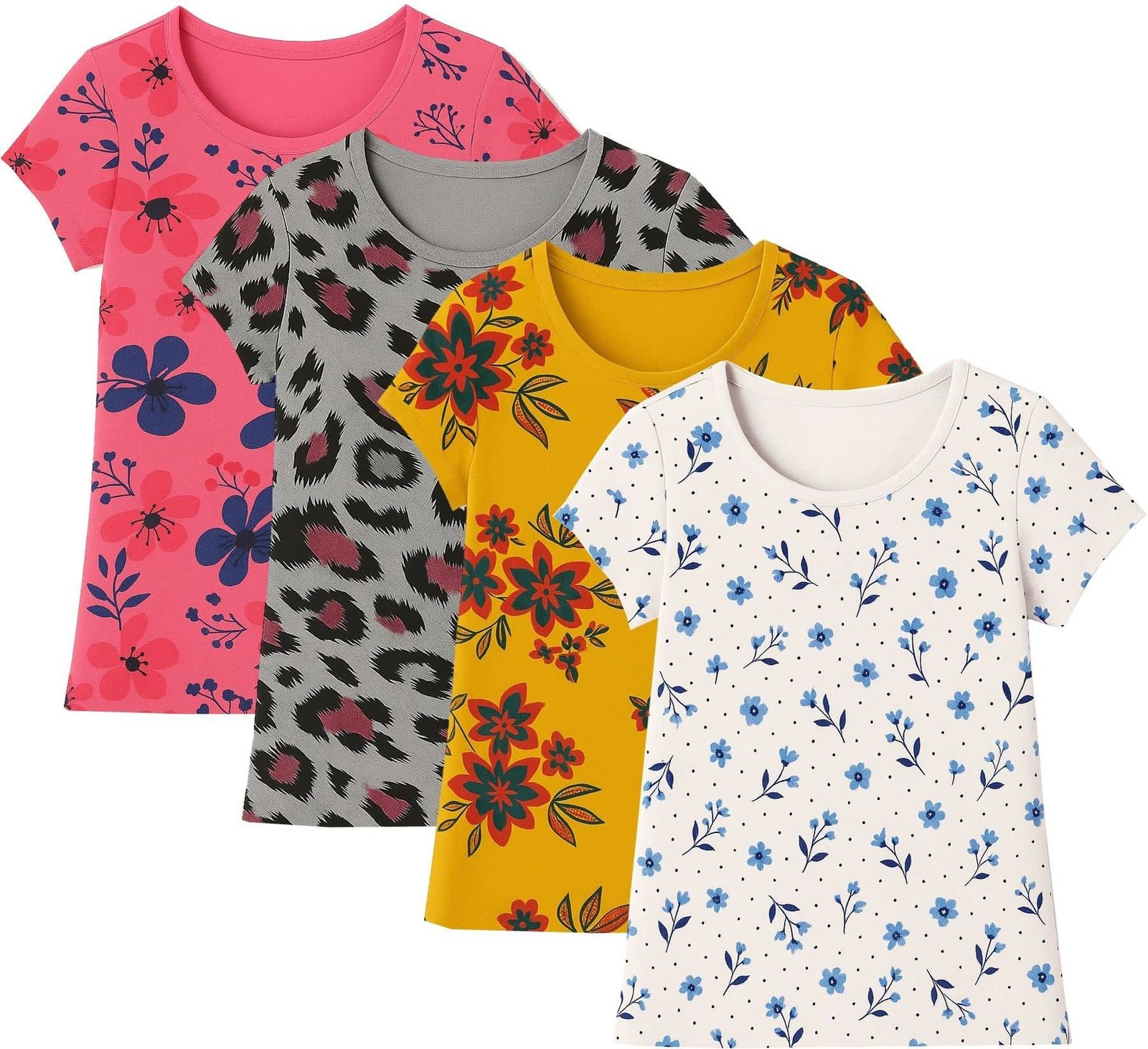 Utible Pack of 4 Baby Girls Cotton Blend T-Shirt ( Multicolor )