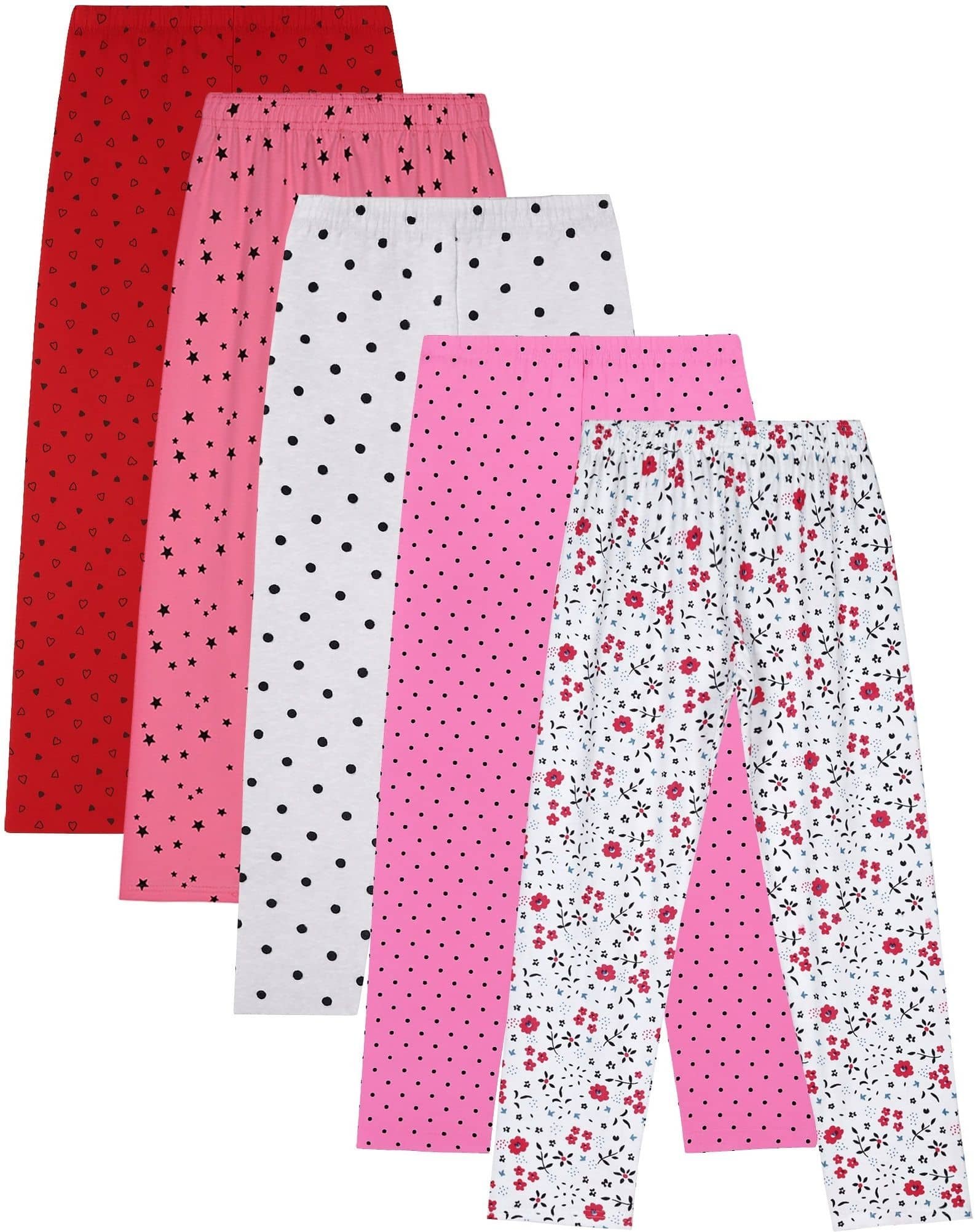 Utible Pack of 5 Girls Cotton Blend Pyjama ( Multicolor )