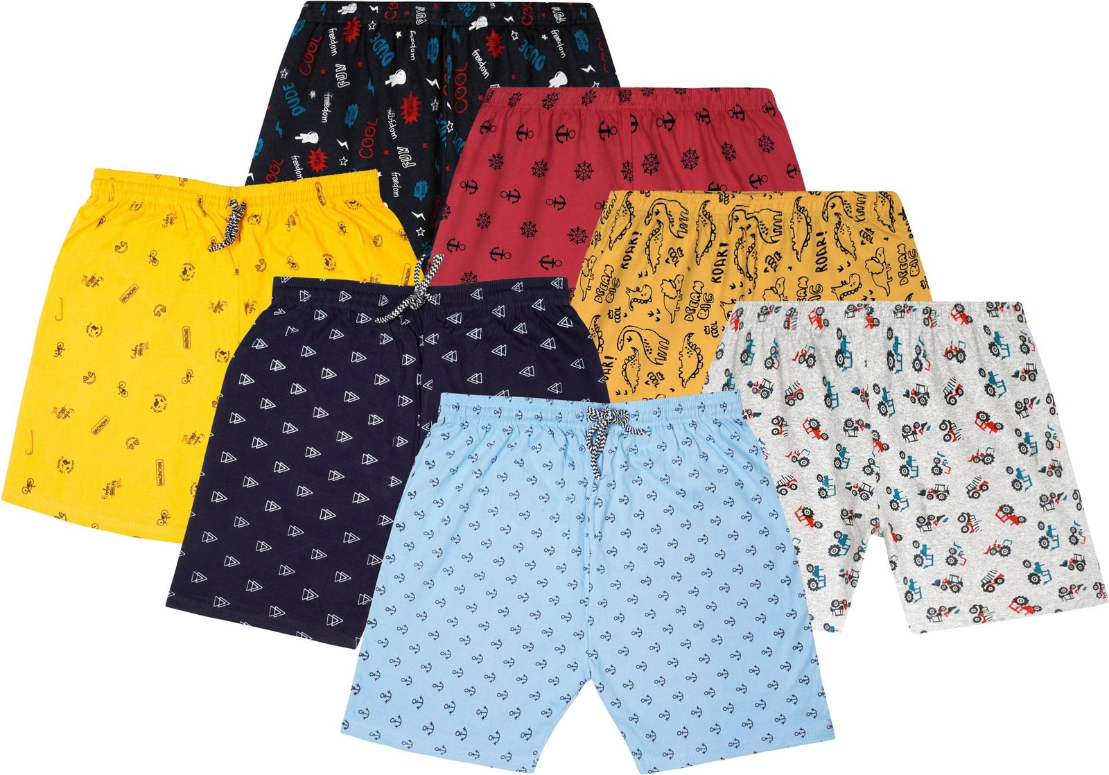 Utible Pack of 8 Cotton Shorts For Baby Boys ( Multicolor )