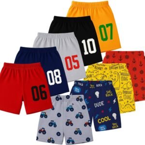 Utible Pack of 8 Cotton Shorts For Baby Boys ( Multicolor )