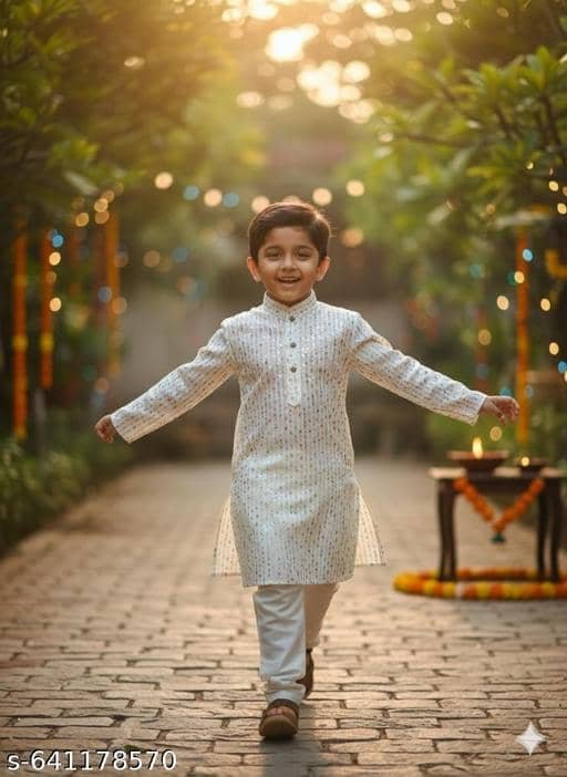 Boys Rayon Cream Kurta Pyjama Set ( Pack of 1 )
