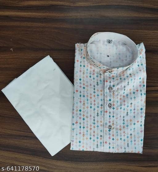 Boys Rayon Cream Kurta Pyjama Set ( Pack of 1 ) - Image 2
