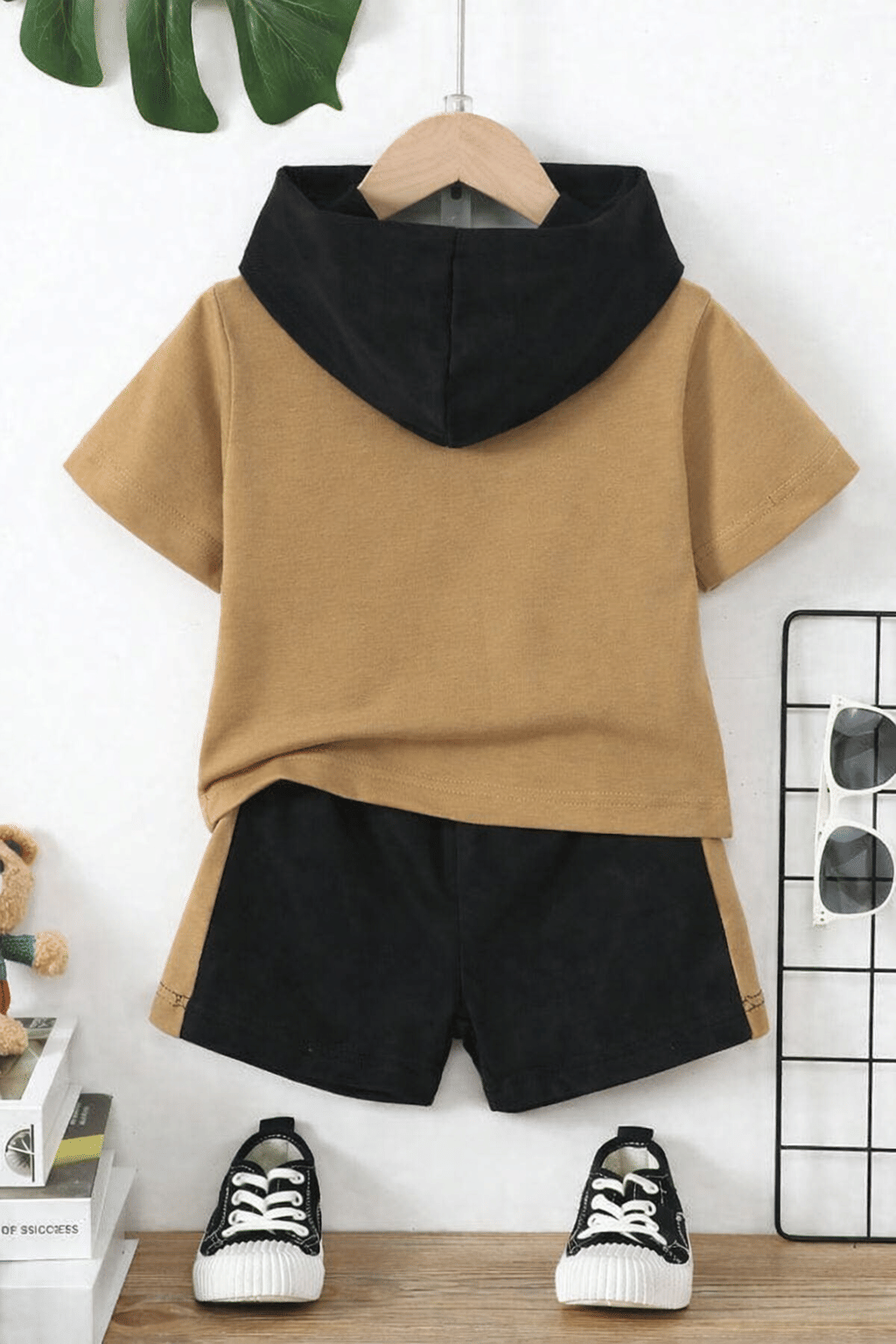 Pack of 1 Baby Boys Cotton Blend T-Shirt & Shorts Set ( Beige ) - Image 2