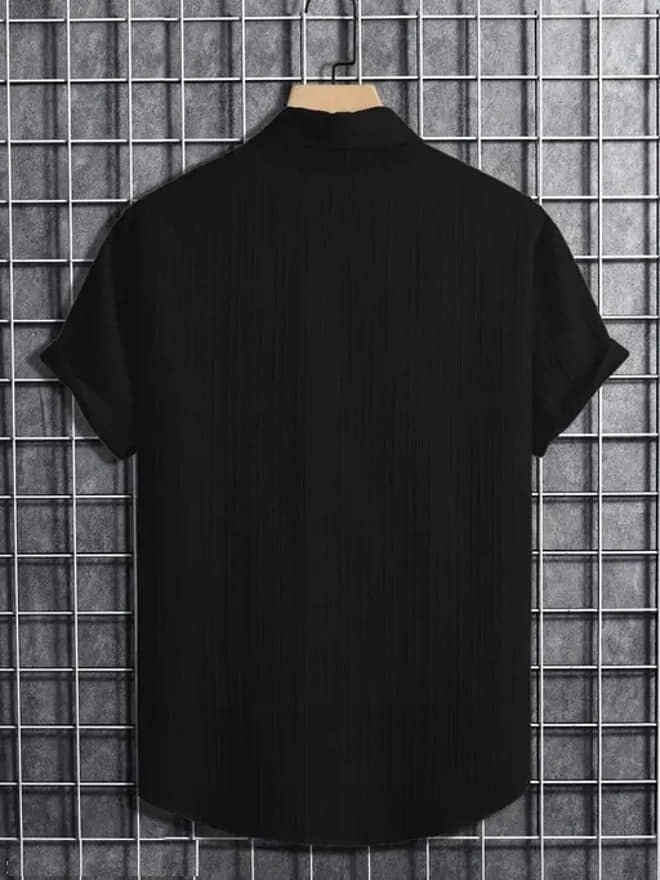 Pack of 1 Boys Cotton Blend Half Sleeves Shirt ( Black ) - Image 2