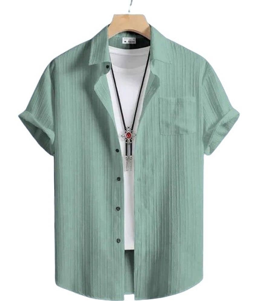 Pack of 1 Boys Cotton Blend Half Sleeves Shirt ( Green )