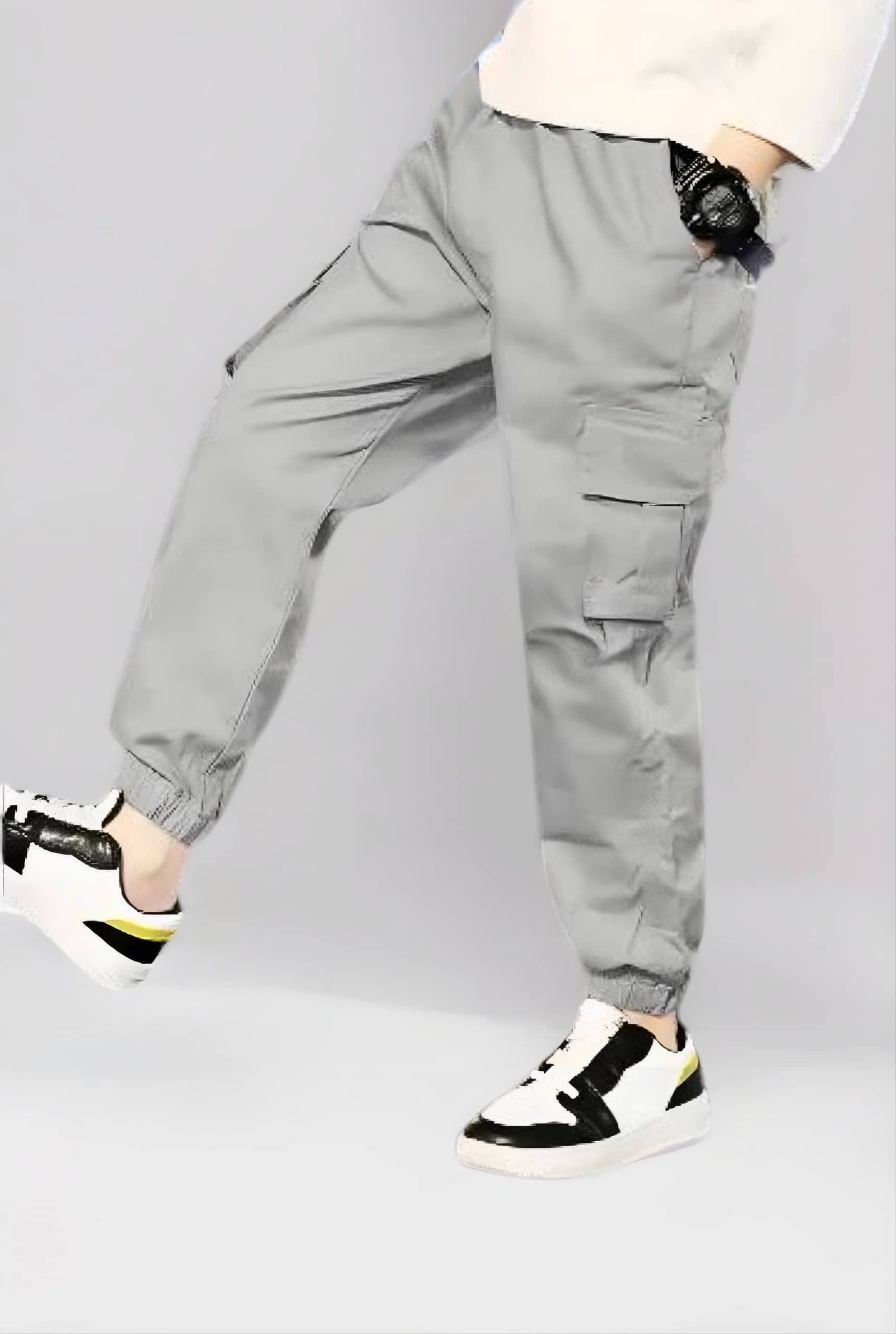 Pack of 1 Boys Cotton Cargos ( Grey )