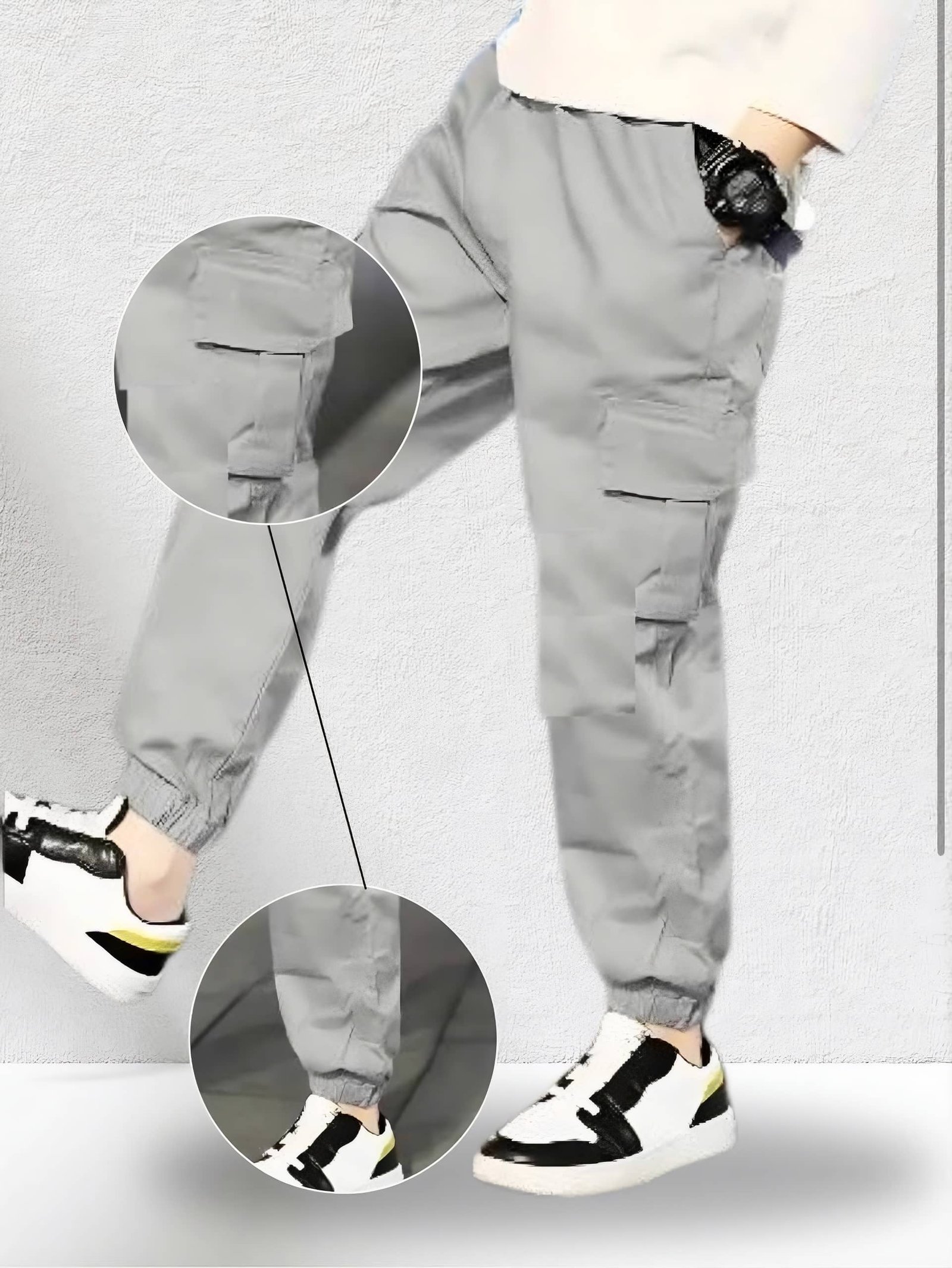 Pack of 1 Boys Cotton Cargos ( Grey ) - Image 3