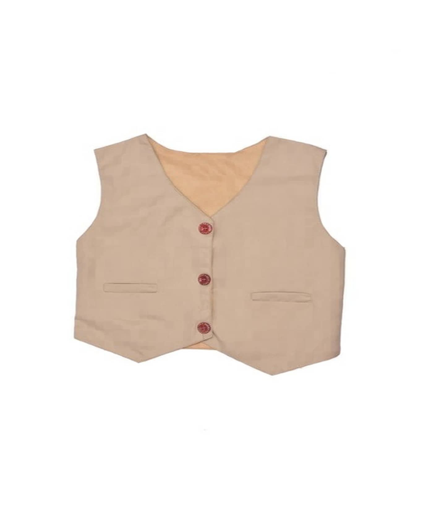 Baby Boys Cotton Waistcoat ( Pack of 1 , Gold ) - Image 3