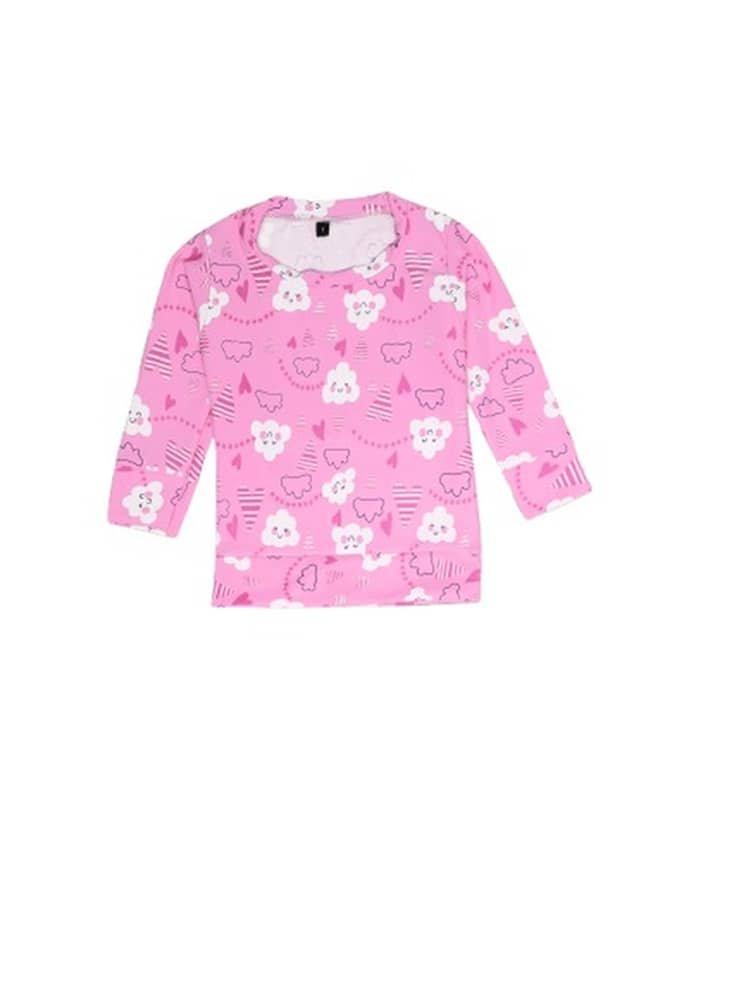 Pack of 1 Baby Boys Cotton Blend Tshirt & Pajama Set ( Pink ) - Image 2