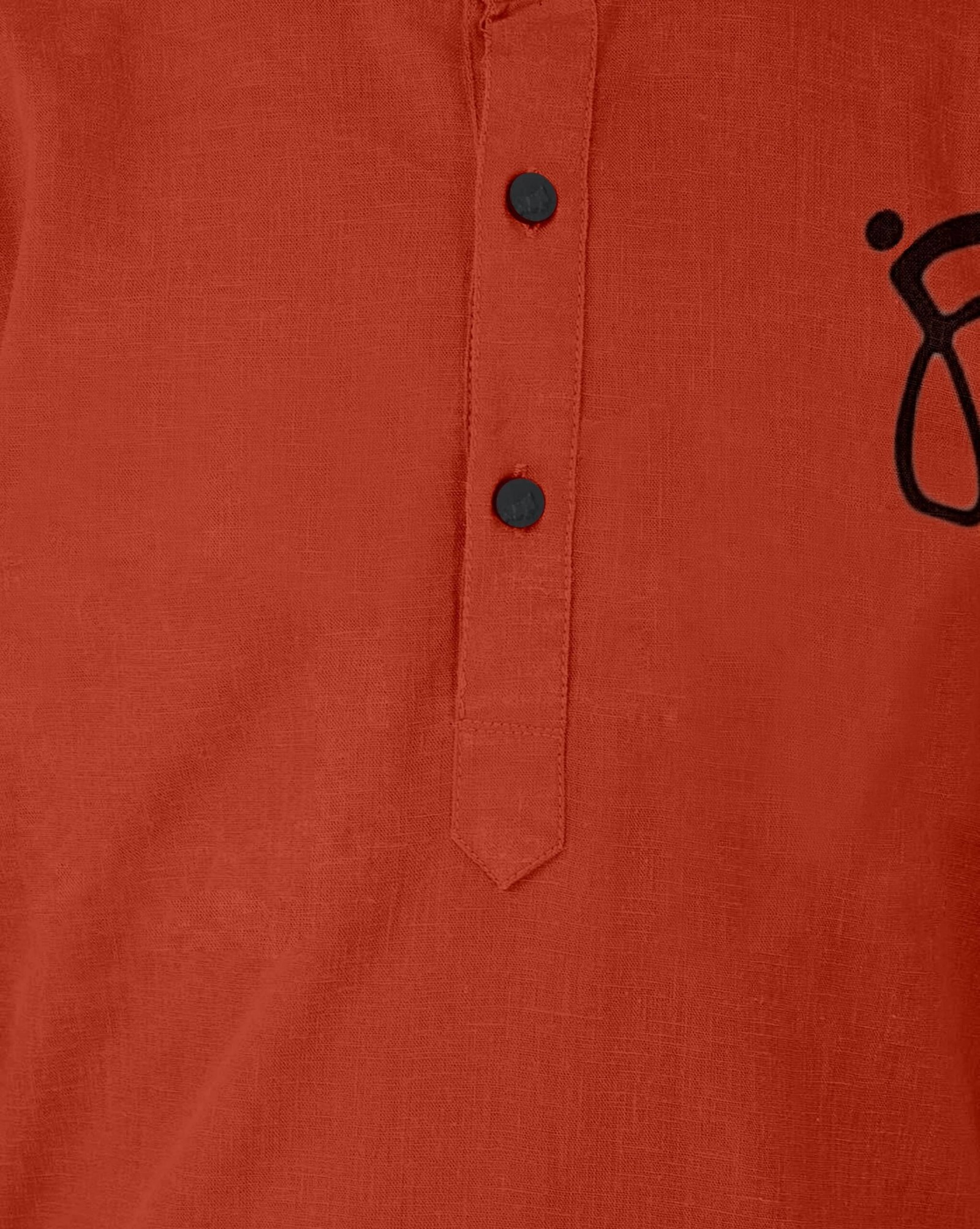 Boys Cotton Blend Solid Pattern Kurta ( Orange , Pack of 1 ) - Image 5