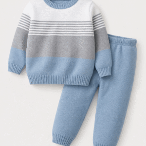 Vaidahee Baby Boys Woollen Sweatshirt & Trackpant Set ( Grey , Pack of 1 )