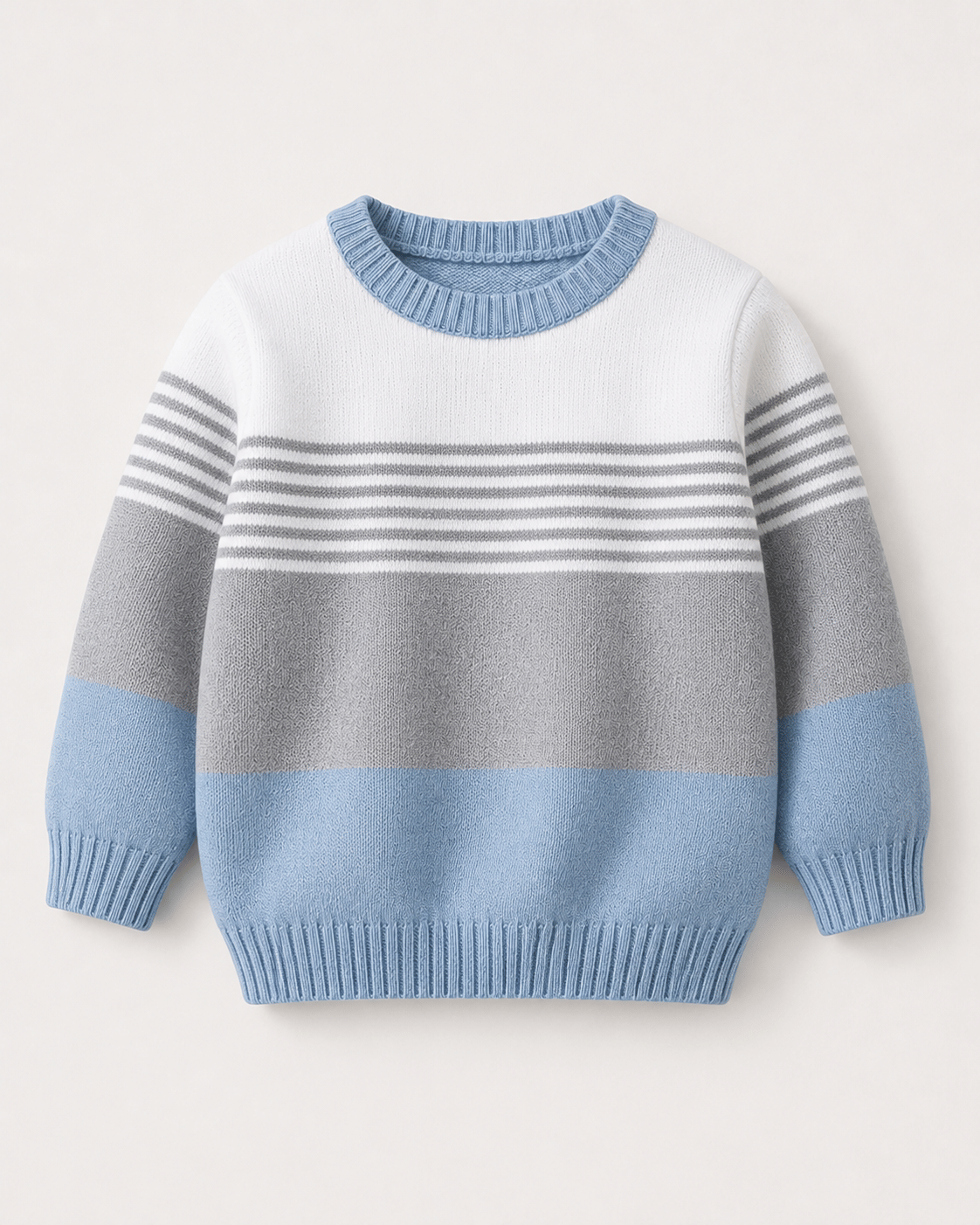 Vaidahee Baby Boys Woollen Sweatshirt & Trackpant Set ( Grey , Pack of 1 ) - Image 3