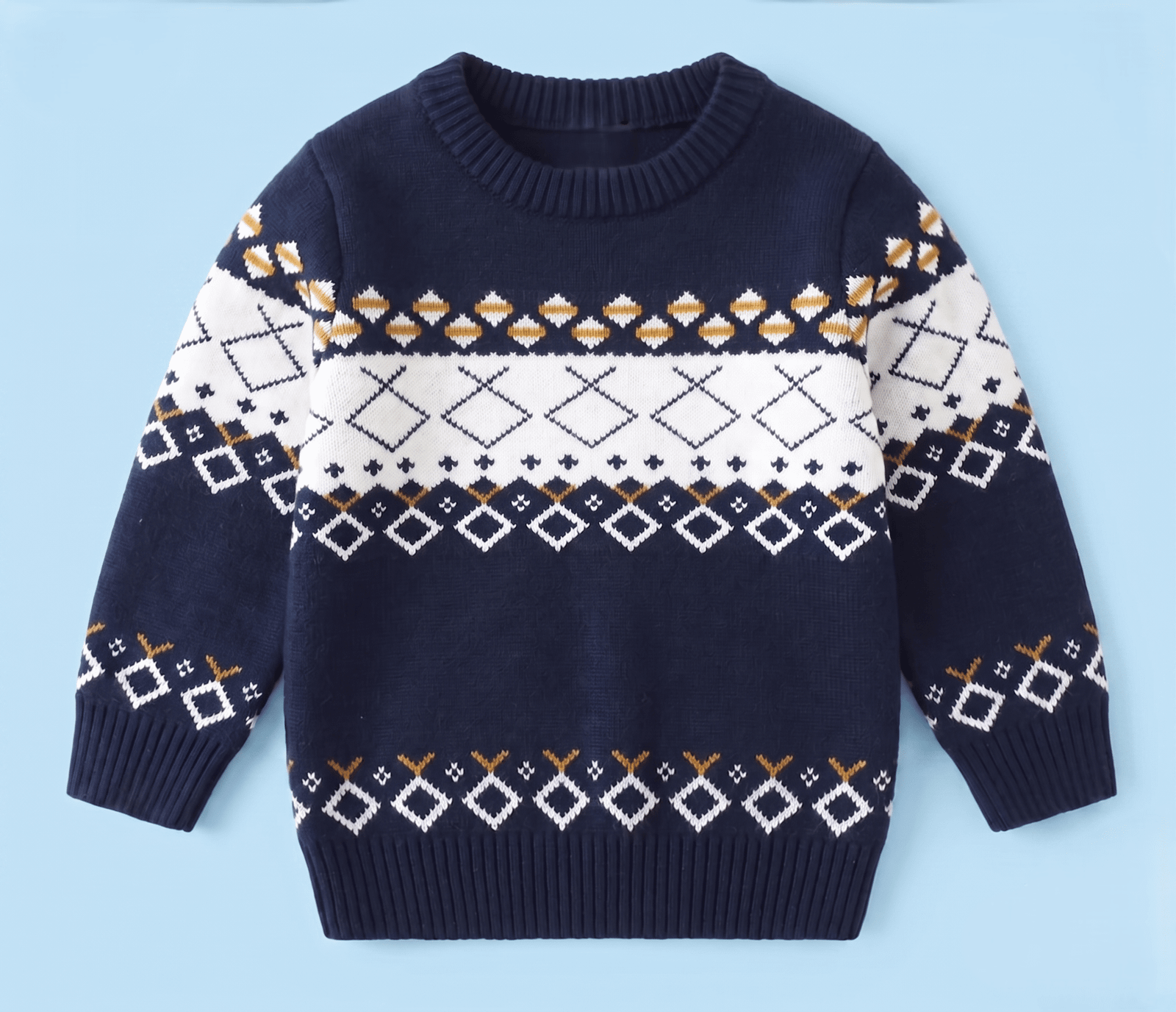 Vaidahee Pack of 1 Boys Woollen Blend Sweater ( Navy Blue )