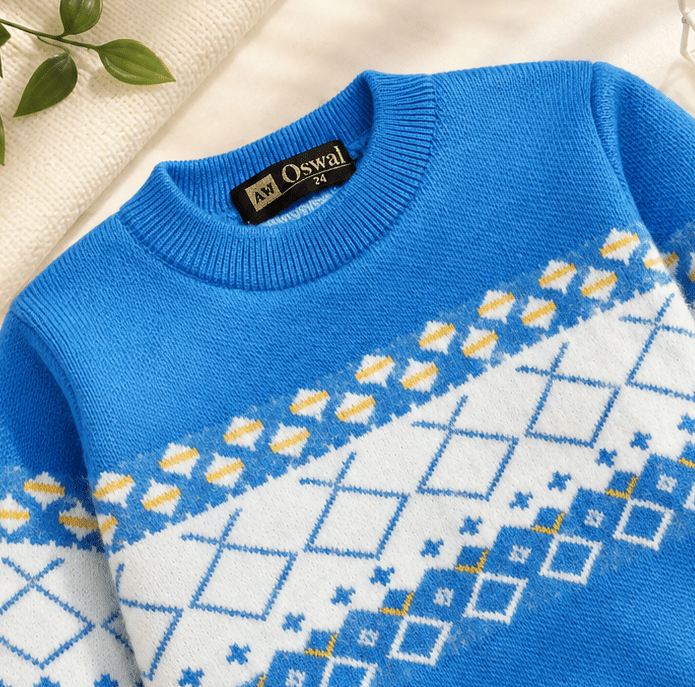 Vaidahee Pack of 1 Boys Woollen Blend Sweater ( Blue ) - Image 3