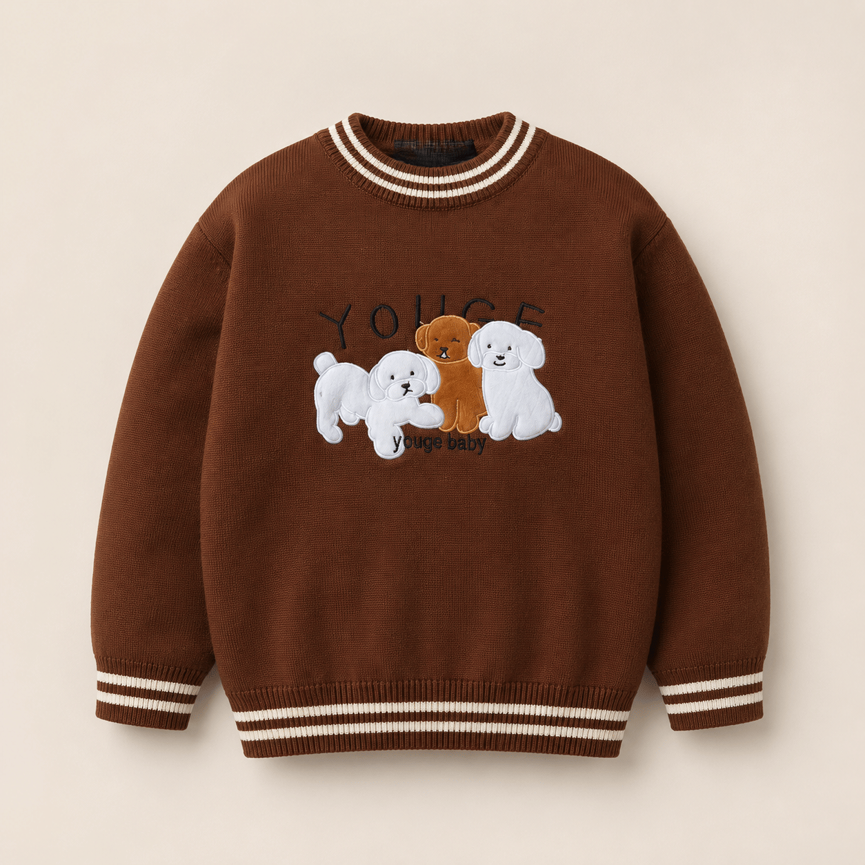Vaidahee Pack of 1 Boys Woollen Blend Sweater ( Brown )