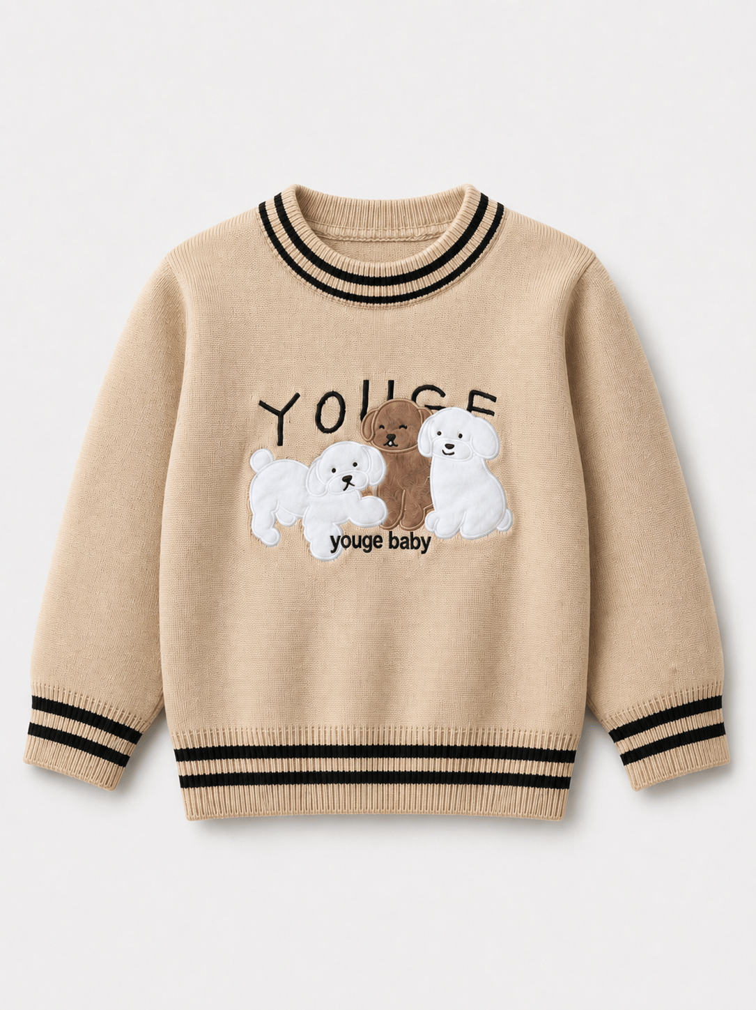 Vaidahee Pack of 1 Boys Woollen Blend Sweater ( Cream )