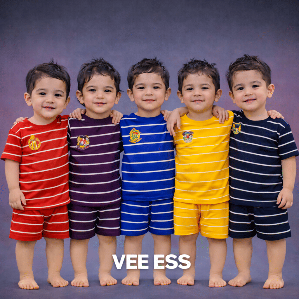 Vee Ess Pack of 5 Unisex Cotton Blend T-Shirt & Shorts Set ( Multicolor ) - Image 2