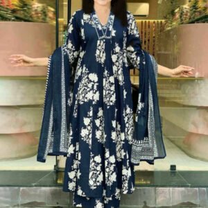Vetrokart Girls Cotton Blend Kurti with Salwar ( Pack of 1 , Blue )