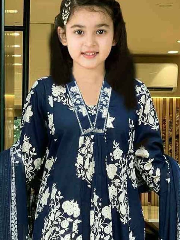Vetrokart Girls Cotton Blend Kurti with Salwar ( Pack of 1 , Blue ) - Image 3