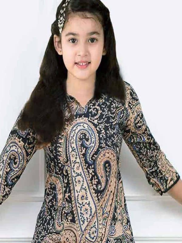 Vetrokart Girls Cotton Blend Kurti with Pants ( Pack of 1 , Black ) - Image 3