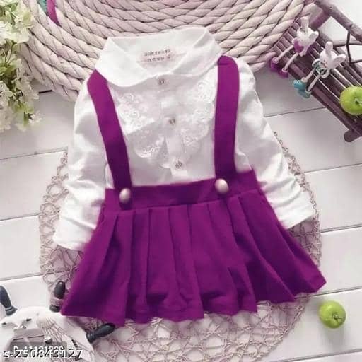 Crepe Frock For Girls ( Pack of 1 , Purple )