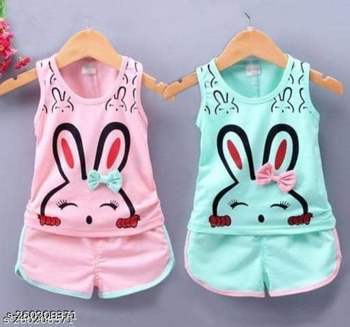 Pack of 1 Girls Cotton Blend T-shirt & Pants ( Multicolor )