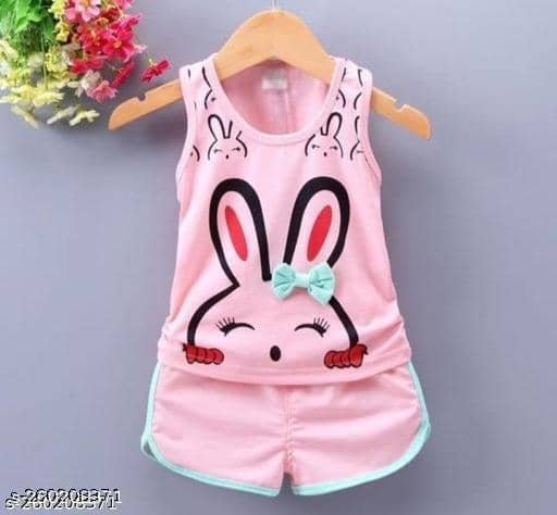 Pack of 1 Girls Cotton Blend T-shirt & Pants ( Multicolor ) - Image 2