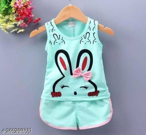Pack of 1 Girls Cotton Blend T-shirt & Pants ( Multicolor ) - Image 4