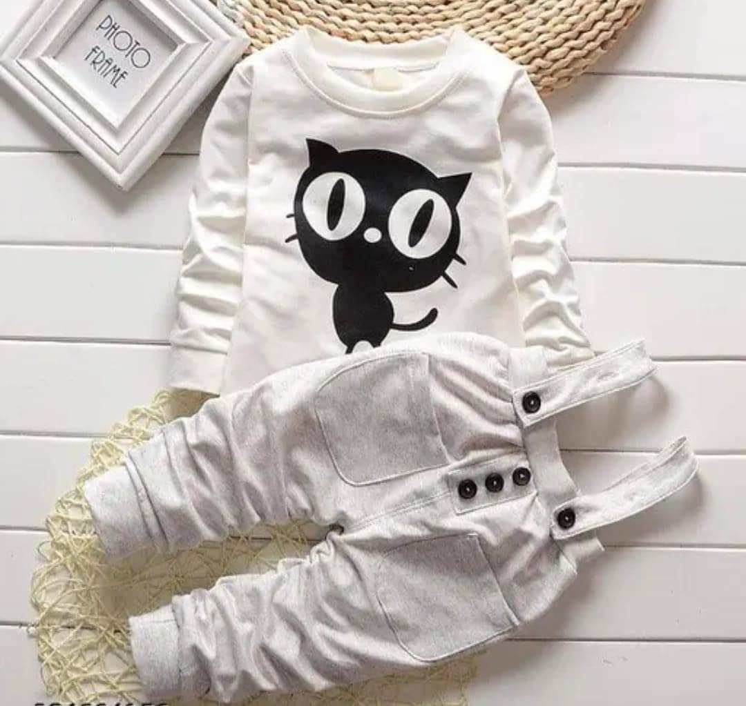 Pack of 1 Baby Girls Hosiery T-shirt & Capris ( Gray,White )
