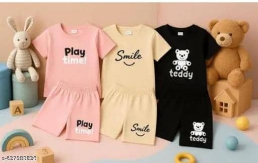 Pack of 1 Girls Cotton Blend T-shirt & Pants ( Multicolor )