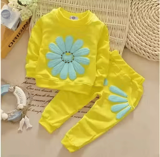Pack of 1 Baby Boys Cotton T-Shirt & Trackpants Set ( Yellow )