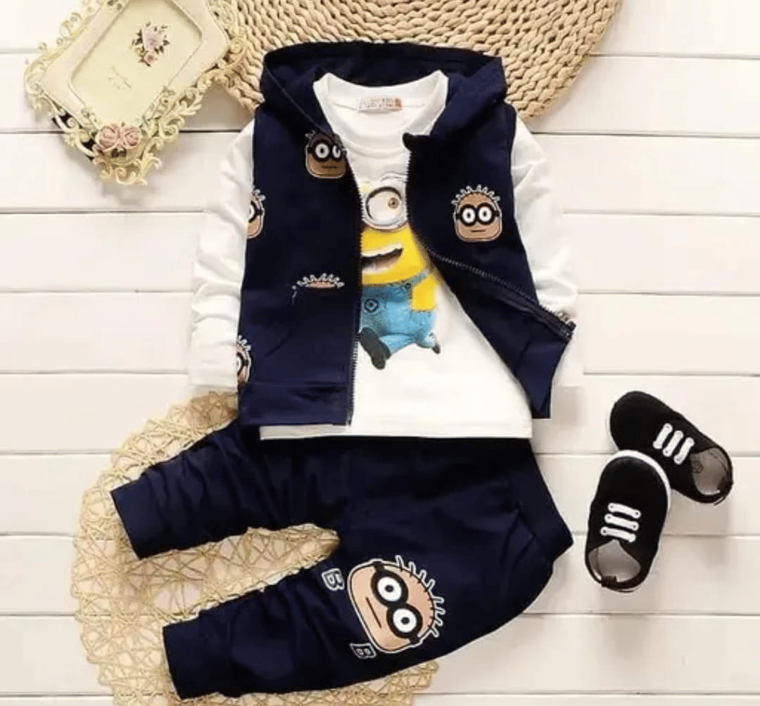 Pack of 1 Baby Boys Cotton Blend T-Shirt & Capris Set ( Navy )