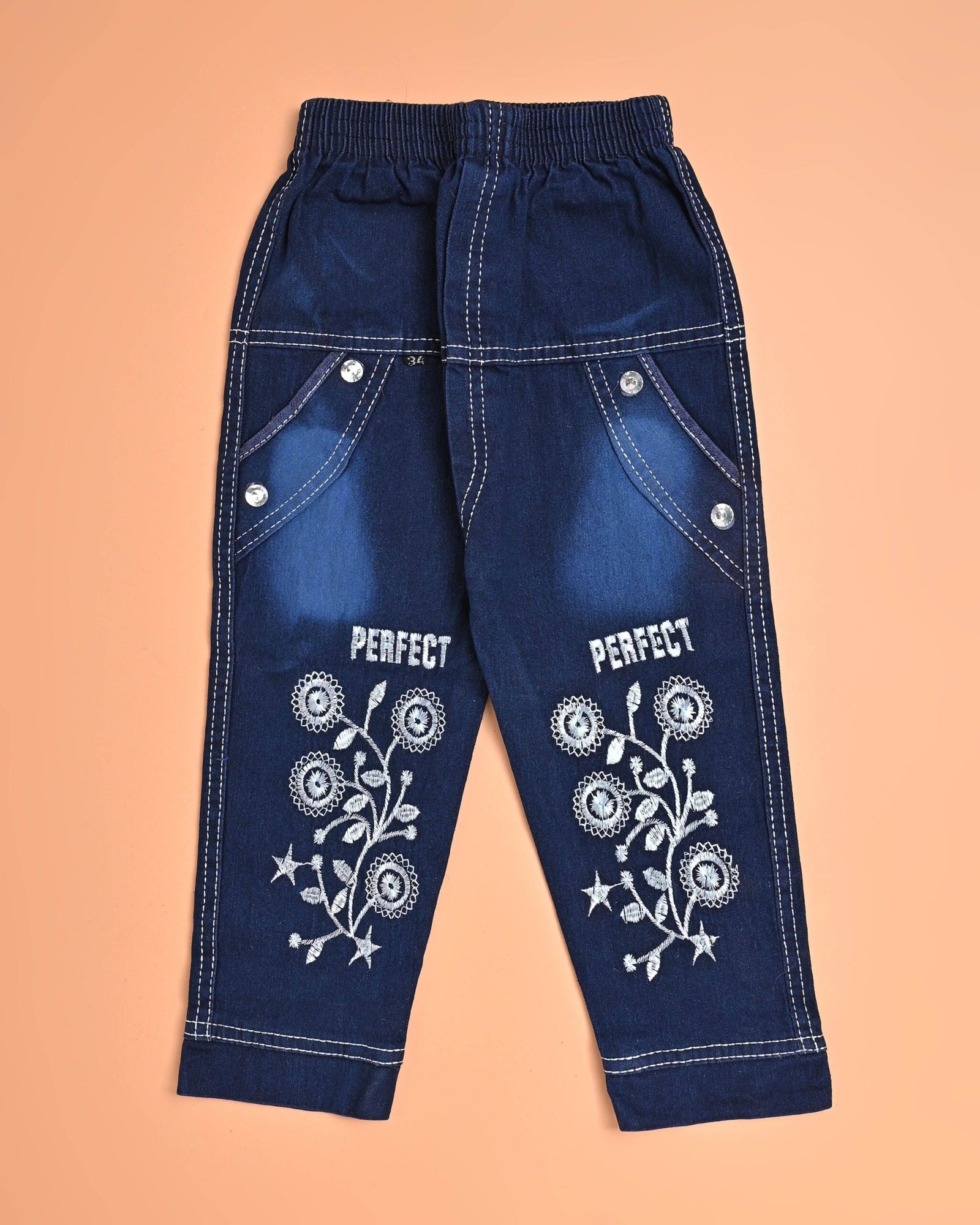 Pack of 1 Girls Cotton Blend T-shirt & Jeans ( Wine ) - Image 4