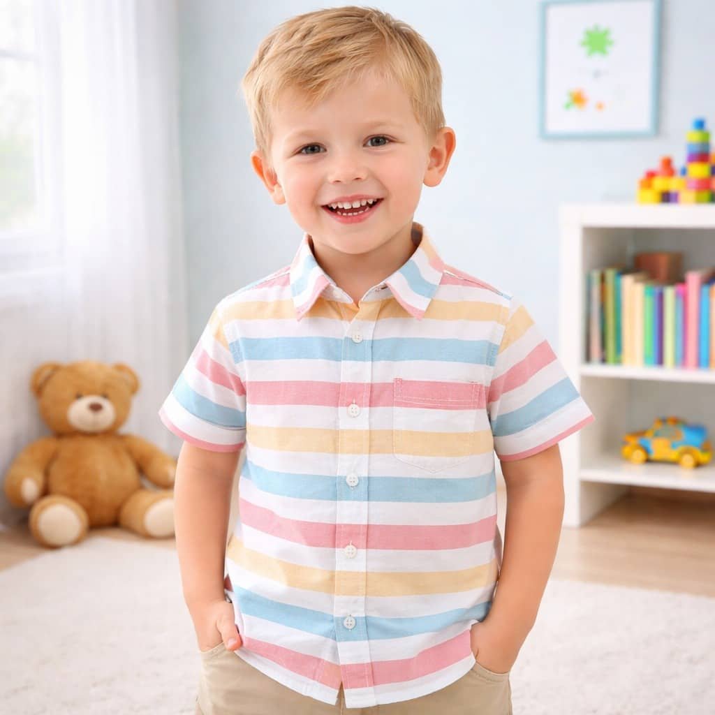 Pack of 1 Baby Boys Rayon Half Sleeves Shirt ( Multicolor ) - Image 3