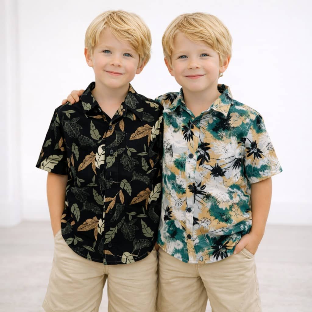 Pack of 2 Baby Boys Cotton Blend Half Sleeves Shirt ( Multicolor )