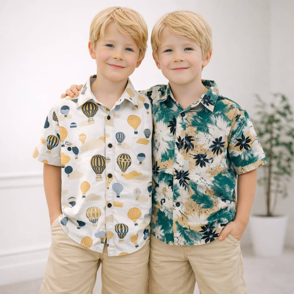 Pack of 2 Baby Boys Cotton Blend Half Sleeves Shirt ( Multicolor )