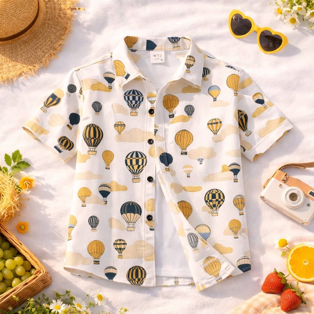Pack of 2 Baby Boys Cotton Blend Half Sleeves Shirt ( Multicolor ) - Image 4
