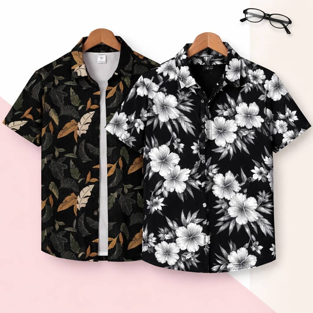 Pack of 2 Baby Boys Cotton Blend Half Sleeves Shirt ( Multicolor ) - Image 3