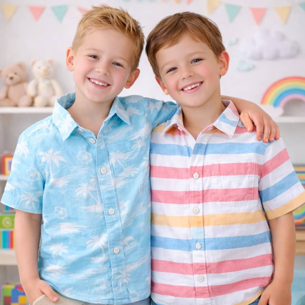 Pack of 2 Baby Boys Cotton Blend Half Sleeves Shirt ( Multicolor )