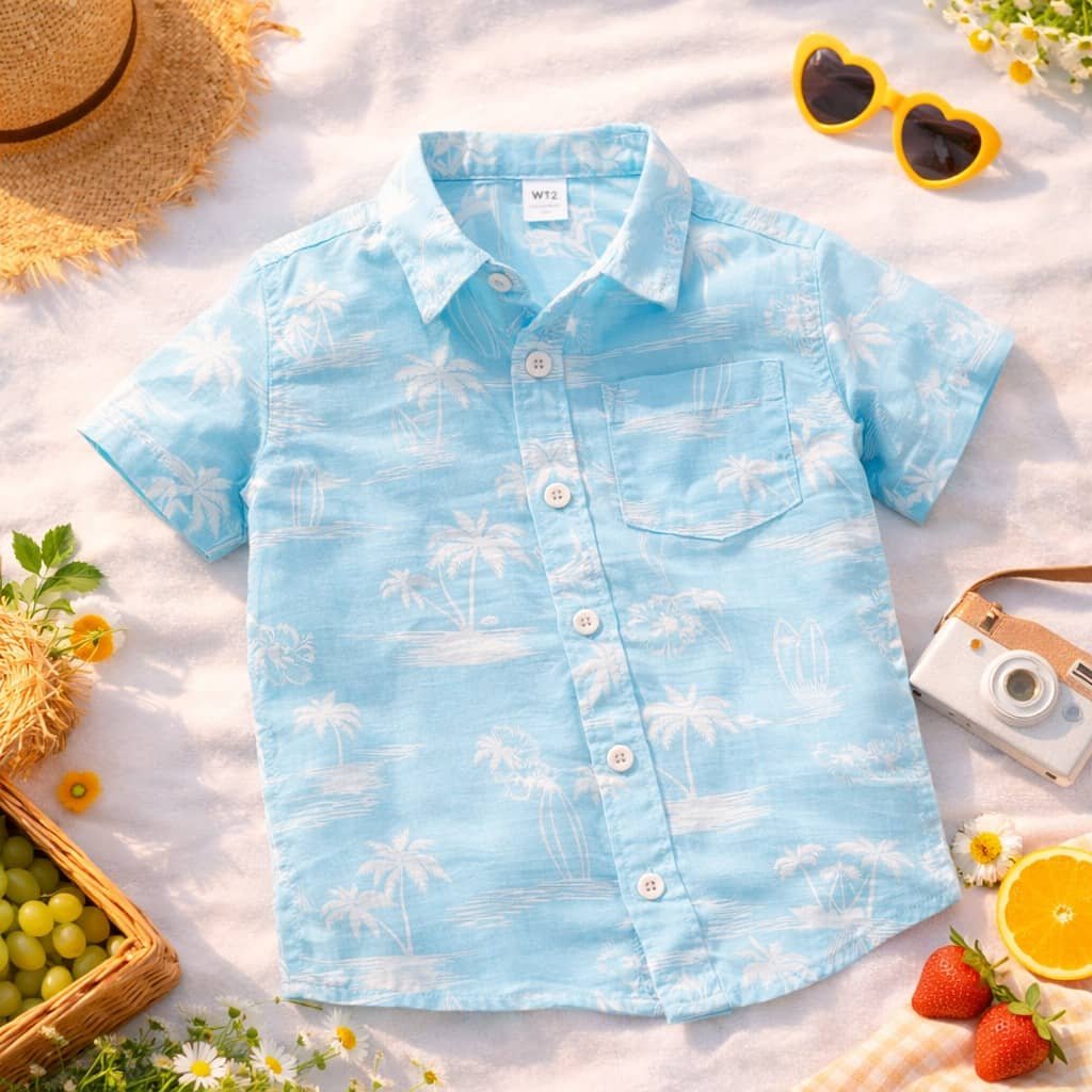 Pack of 2 Baby Boys Cotton Blend Half Sleeves Shirt ( Multicolor 1 ) - Image 4