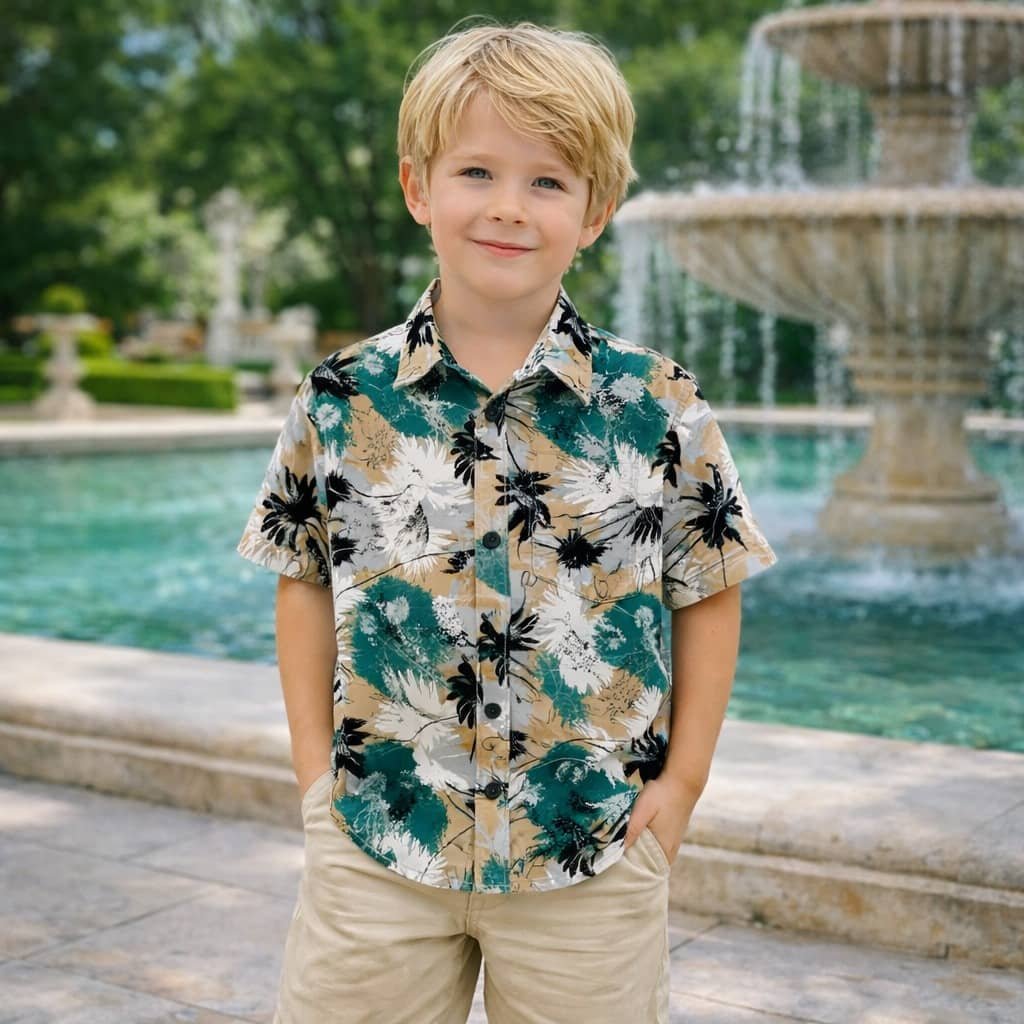 Pack of 2 Baby Boys Cotton Blend Half Sleeves Shirt ( Multicolor ) - Image 4