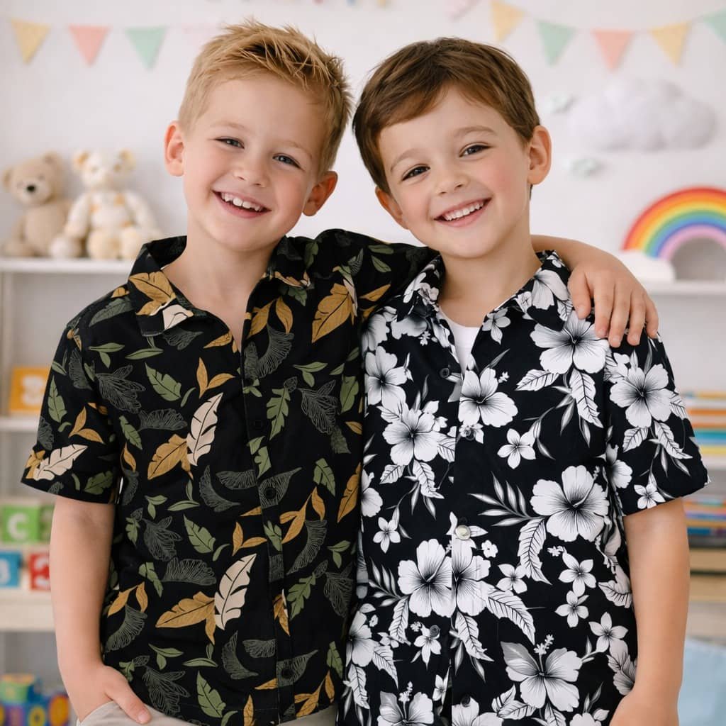 Pack of 2 Baby Boys Cotton Blend Half Sleeves Shirt ( Multicolor ) - Image 2