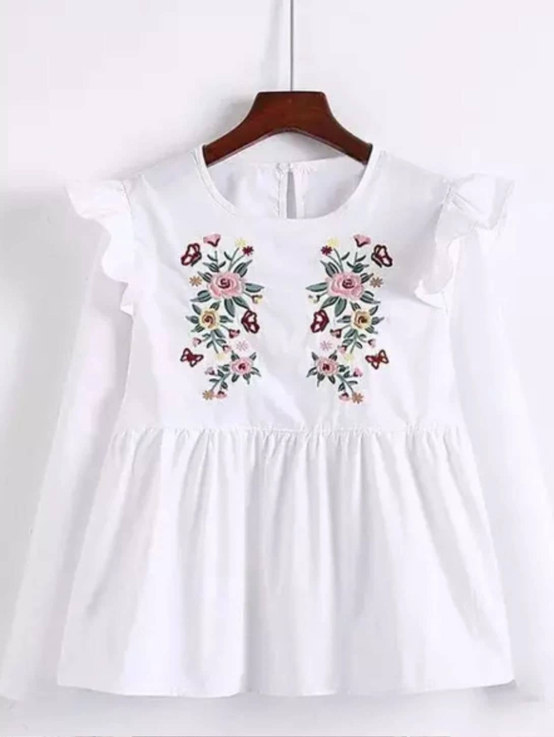 Wahoo Pack of 1 Girls Rayon Top ( White )