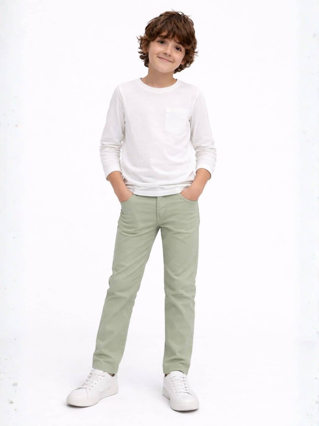 Boys Cotton Blend Jeans ( Green , Pack of 1 ) - Image 2