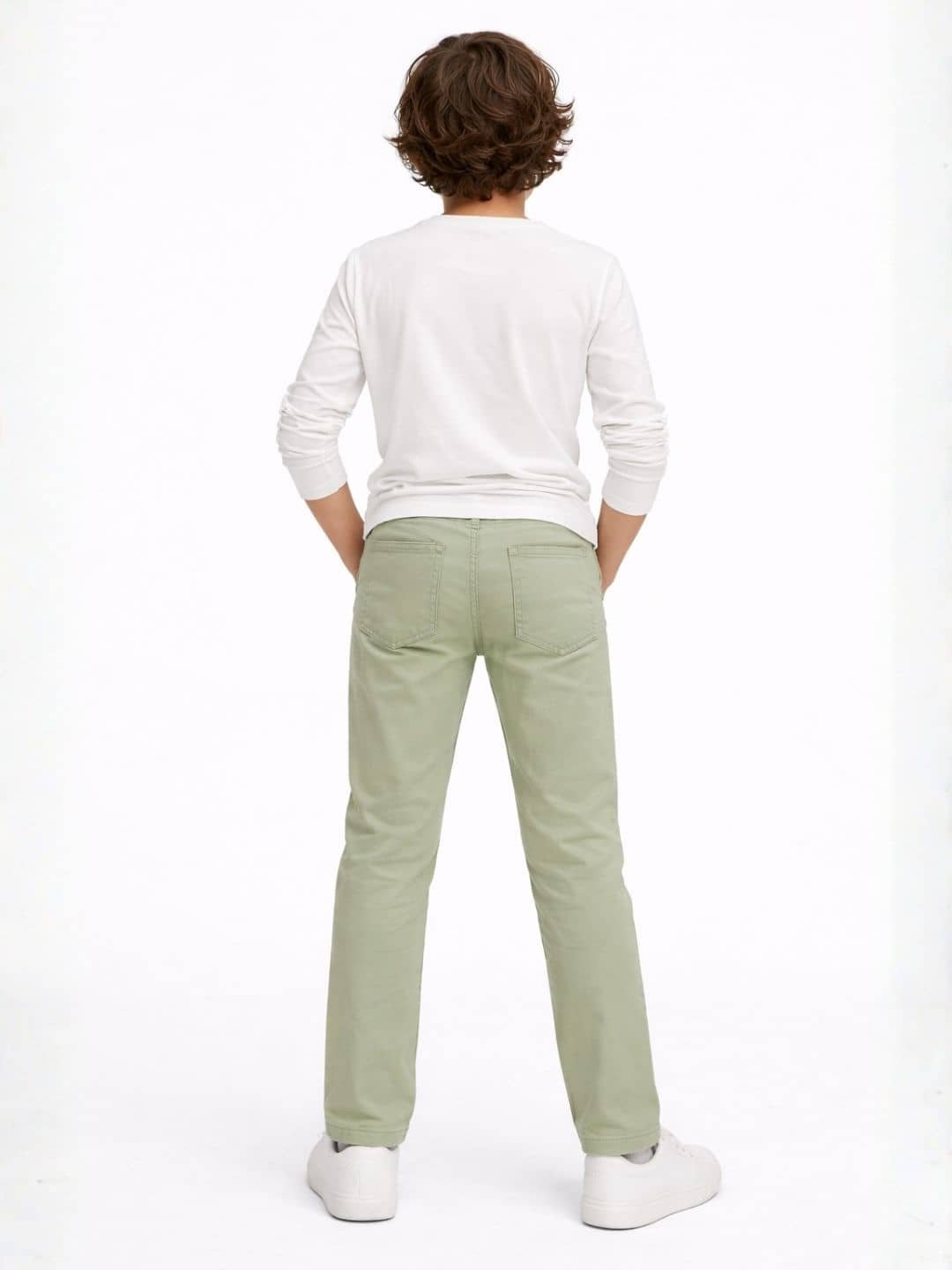 Boys Cotton Blend Jeans ( Green , Pack of 1 ) - Image 4