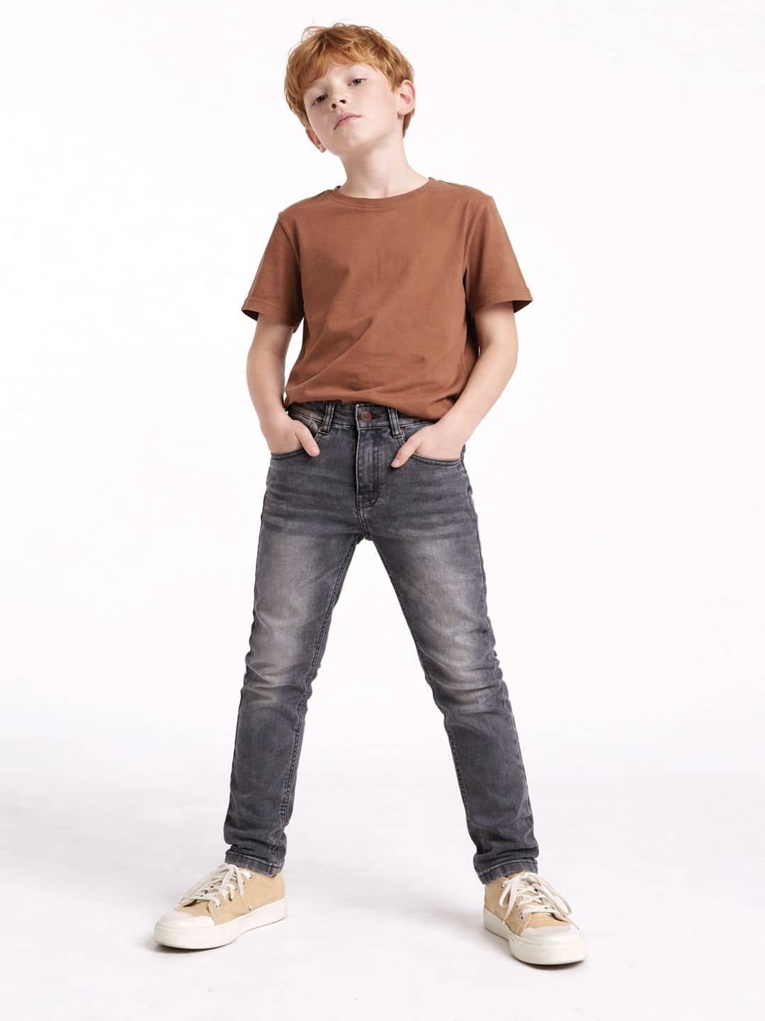 Zab Boys Regular Straight Fit Low Rise Charcoal Gry Jeans Pant Pack of 1 - Image 2