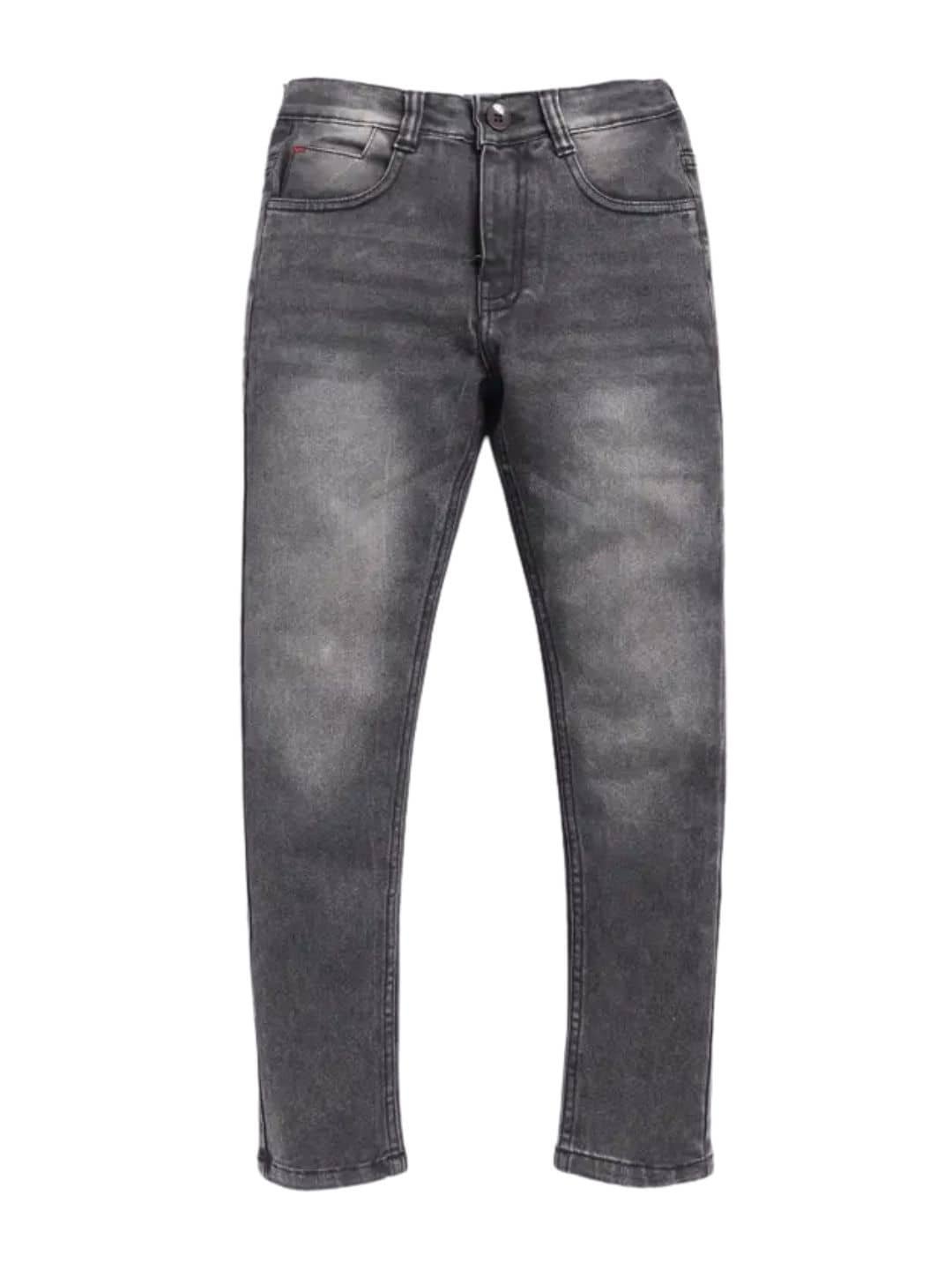 Zab Boys Regular Straight Fit Low Rise Charcoal Gry Jeans Pant Pack of 1 - Image 5